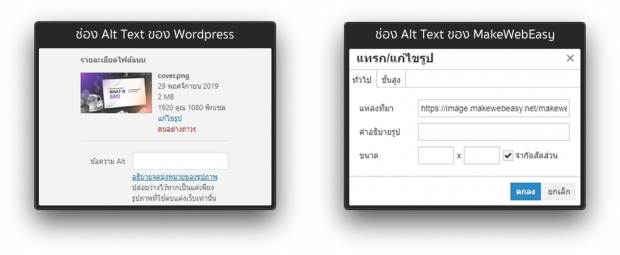 การใส่ Alt text ในระบบ WordPress และ MakeWebEasy