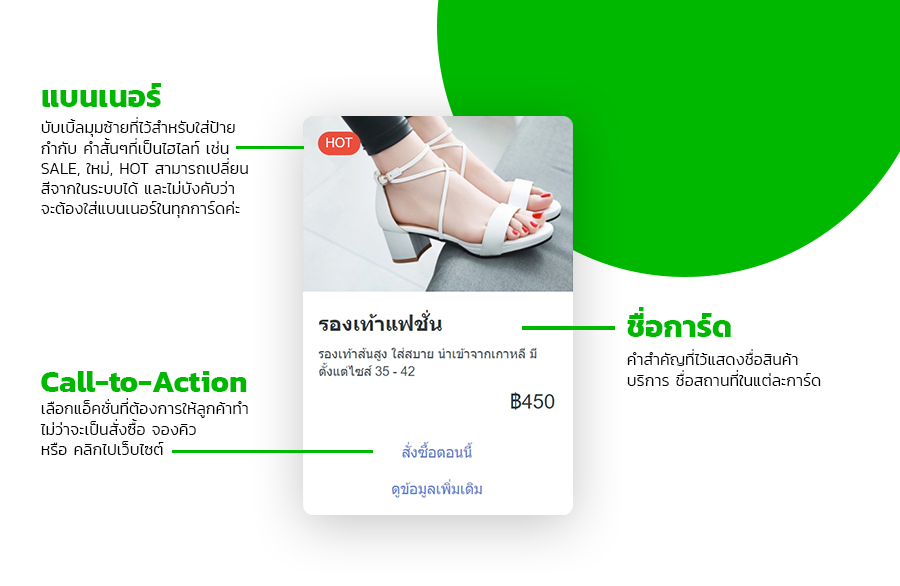 ส่วนประกอบใน Line Card Message