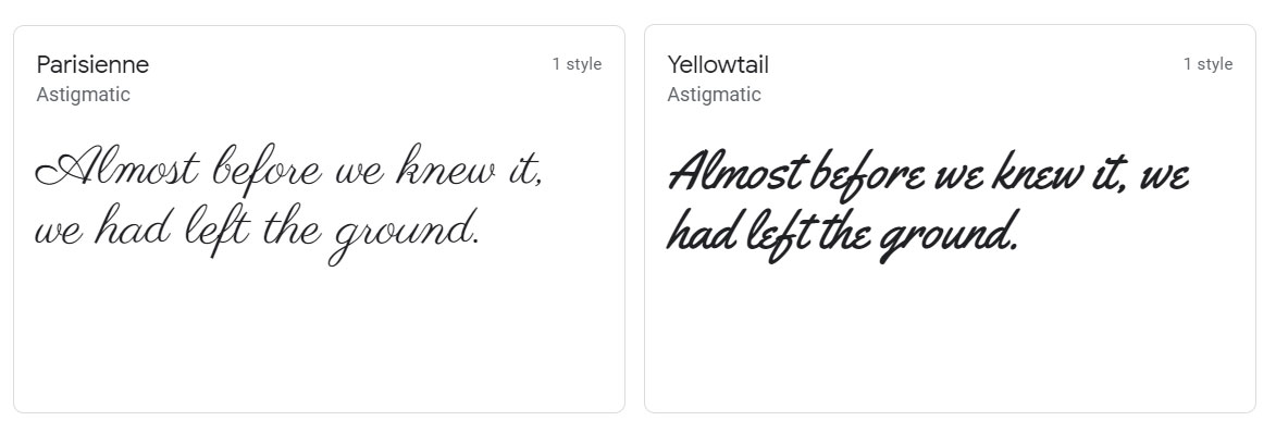 Script font