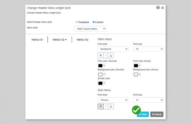 Atur Menu Bagian Atas