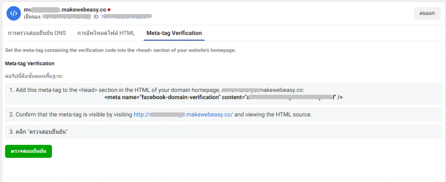 Domain Verification - วิธีการยืนยัน