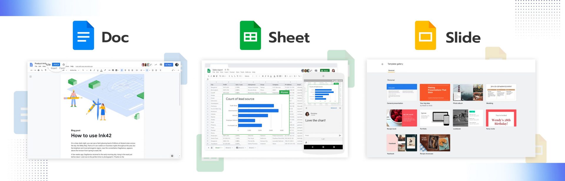 Google Doc Google Sheet Google Slide