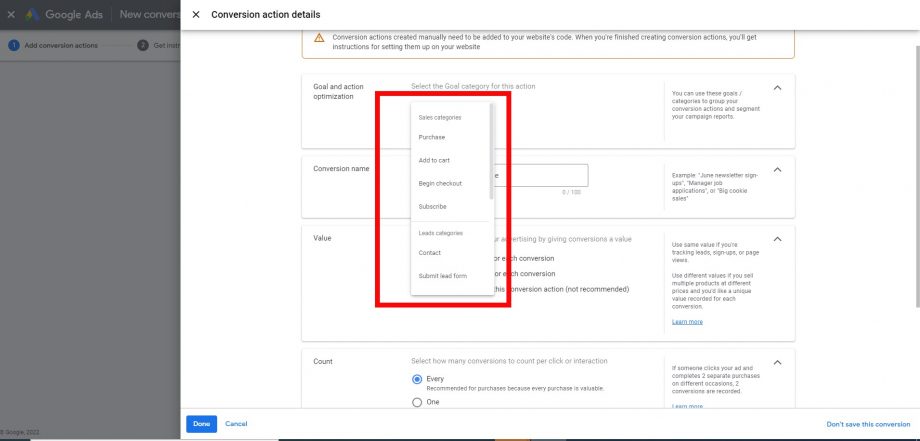 Conversion Tracking Adwords