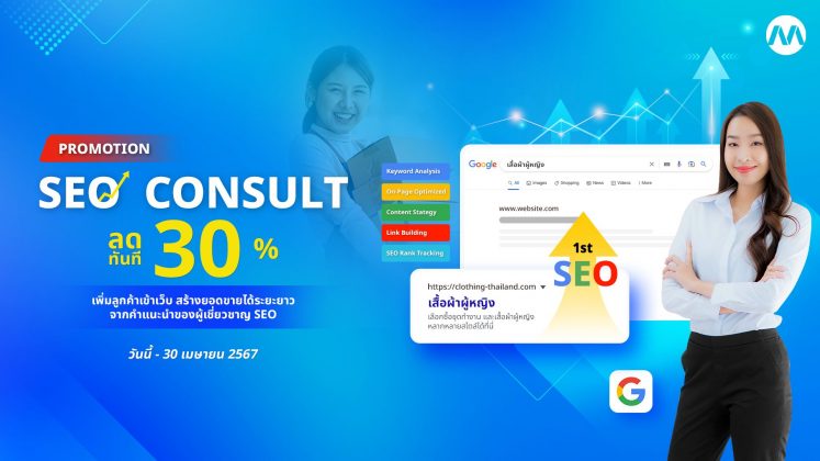 Promotion ลด 30% บริการ SEO Consult โดยผู้เชี่ยวชาญด้าน SEO