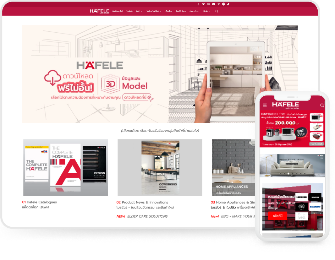 สร้างเว็บไซต์ขายสินค้า Hafele